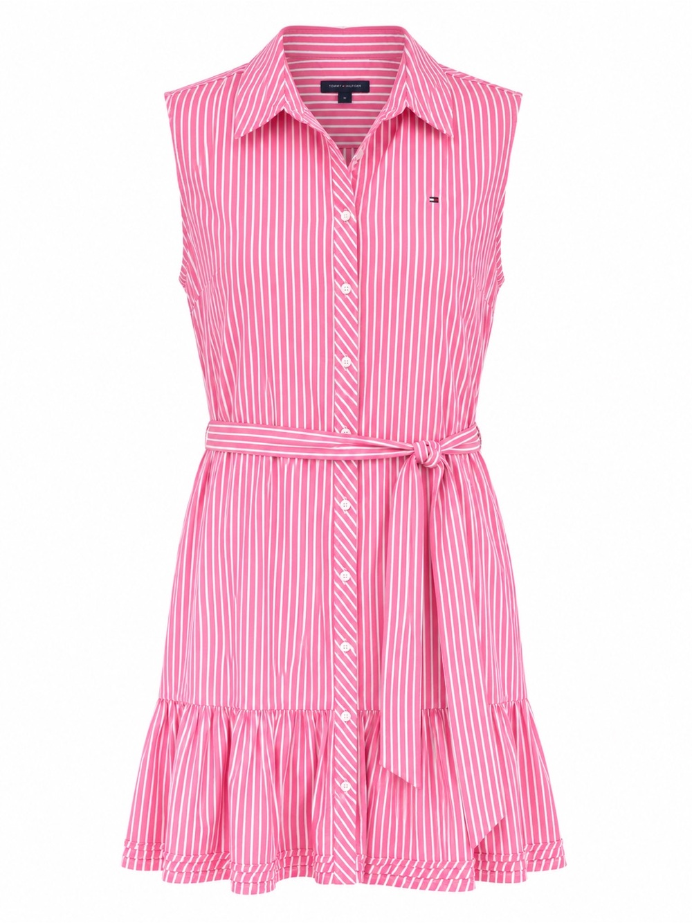 Tommy Hilfiger Pink Striped Sleeveless Shirt Dress Coverup